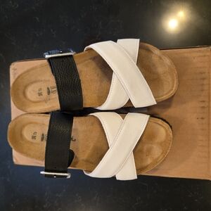 Naot Black and Tan Sandals